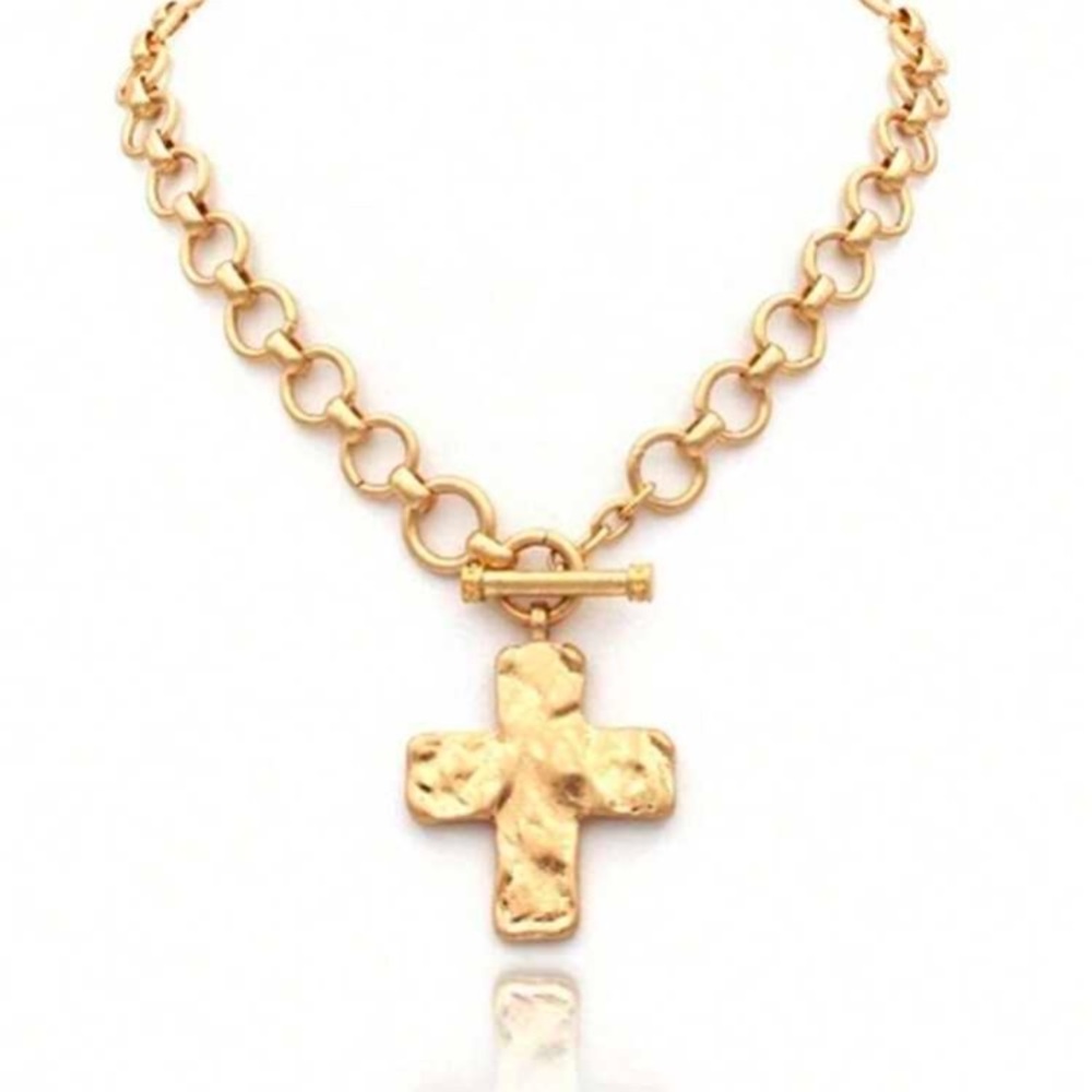 Gold Cross Pendant Necklace